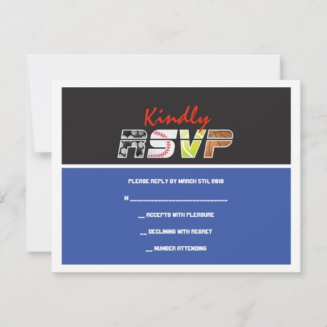 MEGA SPORTS Bar Bat Mitzvah Invitation (Front)