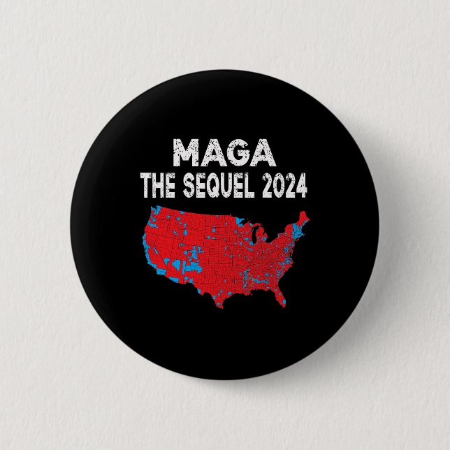Mega The Sequel President Trump 2024 Electoral Map 6 Cm Round Badge (Front)