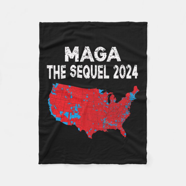 Mega The Sequel President Trump 2024 Electoral Map Fleece Blanket (Front)