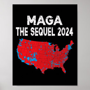 Mega The Sequel President Trump 2024 Electoral Map Poster