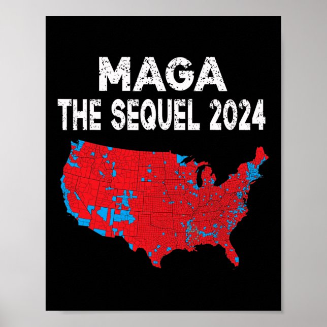 Mega The Sequel President Trump 2024 Electoral Map Poster (Front)