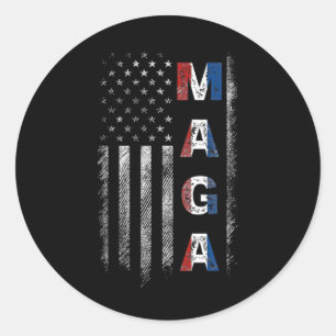 Mega Trump 2024 Us Flag American Classic Round Sticker