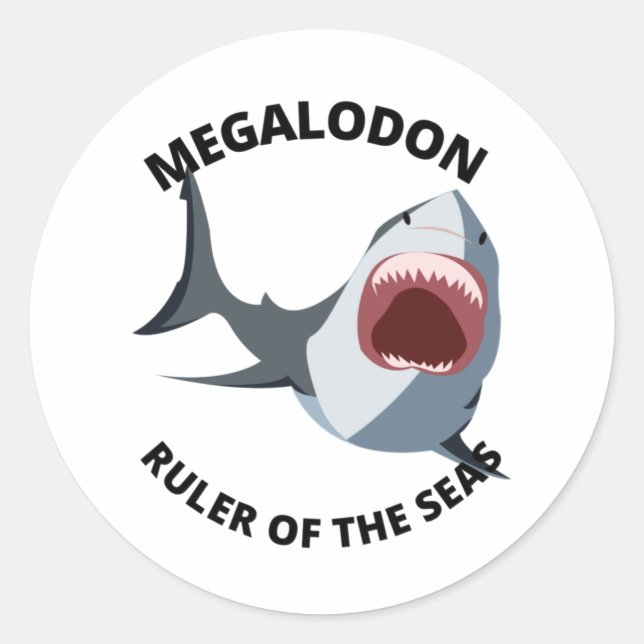 Megalodon Classic Round Sticker (Front)
