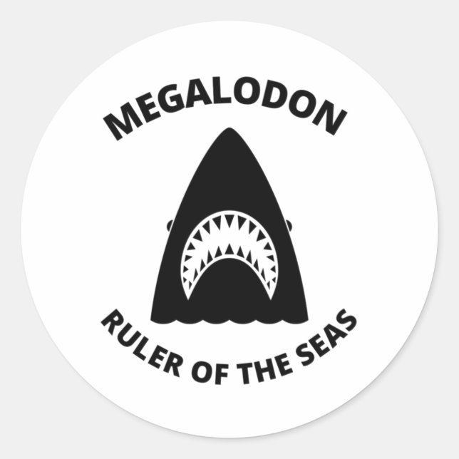Megalodon Classic Round Sticker (Front)