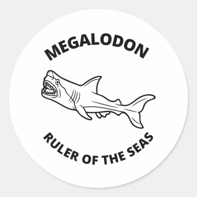 Megalodon Classic Round Sticker (Front)