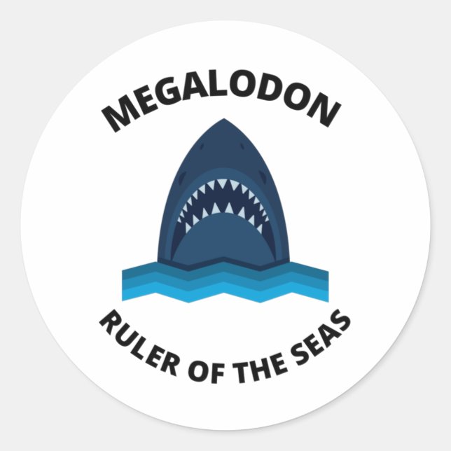 Megalodon Classic Round Sticker (Front)