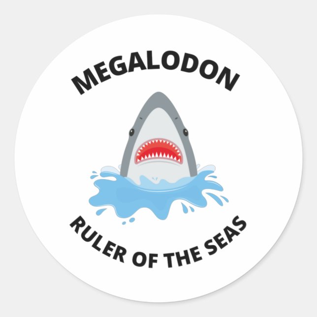 Megalodon Classic Round Sticker (Front)