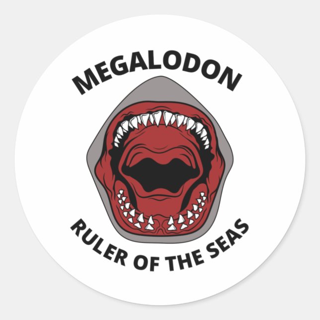 Megalodon Classic Round Sticker (Front)