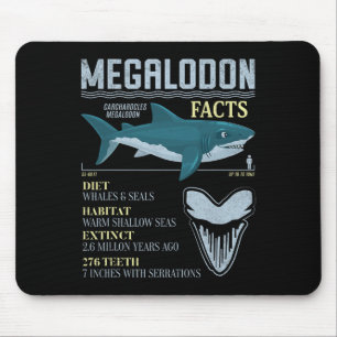 Megalodon Facts Meg Prehistoric Shark Tooth Fossil Mouse Mat