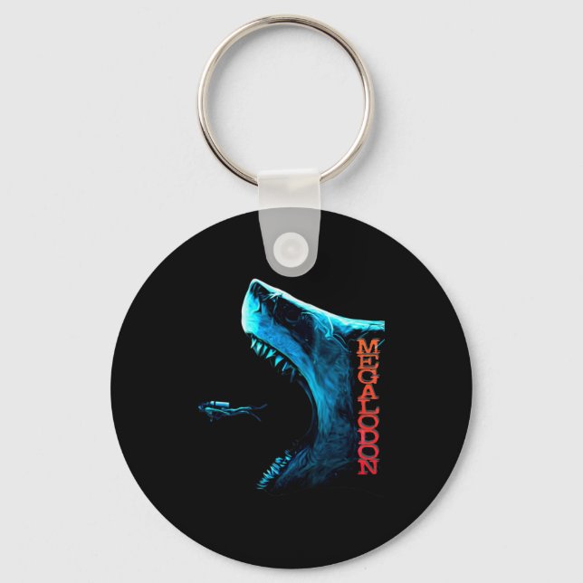 Megalodon Primeval Shark Dorsal Fin Teeth Ocean Pr Key Ring (Front)