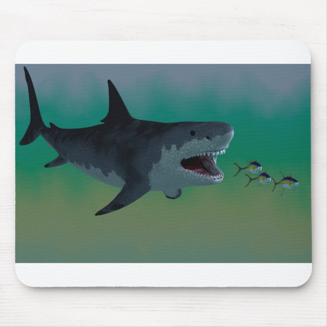 Megalodon Shark Attack Mousepad (Front)