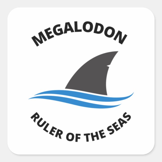Megalodon  square sticker (Front)