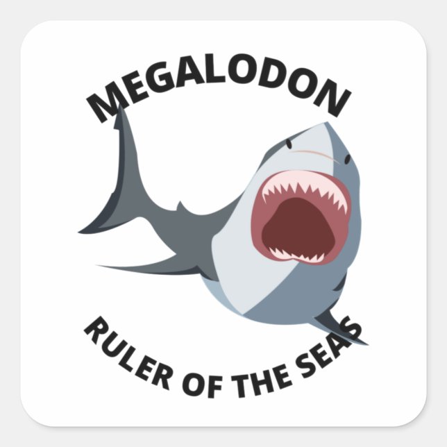 Megalodon   square sticker (Front)