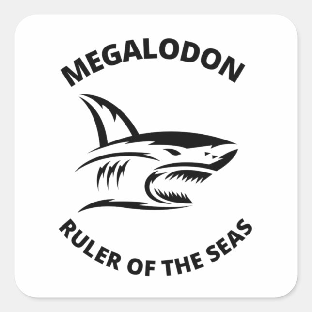 Megalodon  square sticker (Front)
