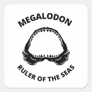 Megalodon square sticker