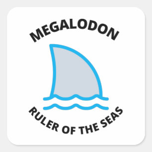 Megalodon square sticker