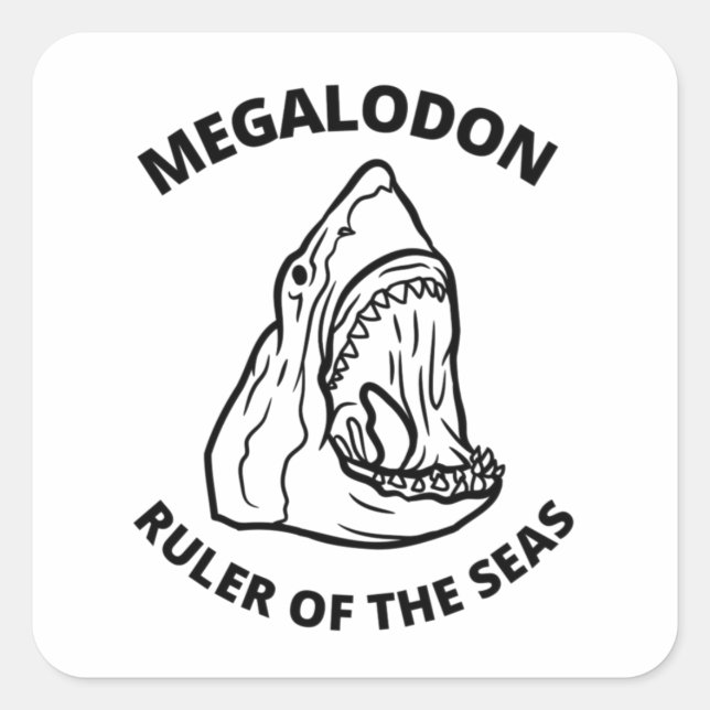 Megalodon   square sticker (Front)