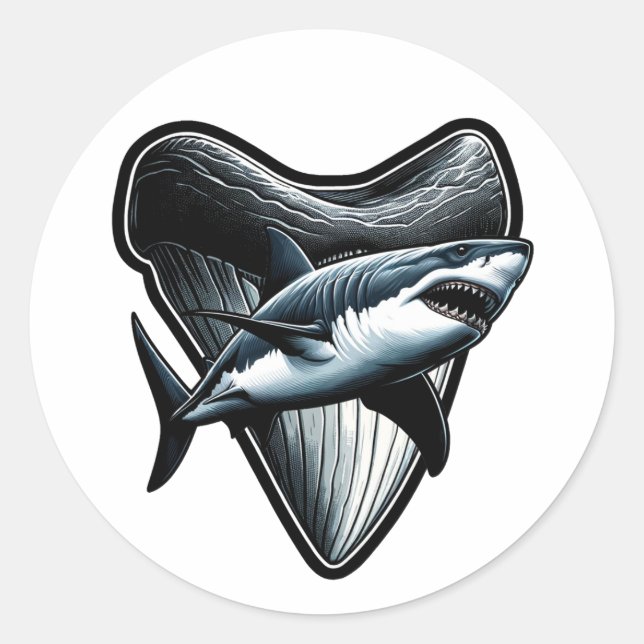 Megalodon Tooth Classic Round Sticker (Front)