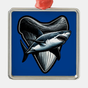 Megalodon Tooth Metal Tree Decoration