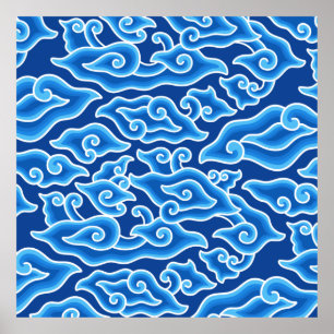 Megamendung batik pattern megamendung poster