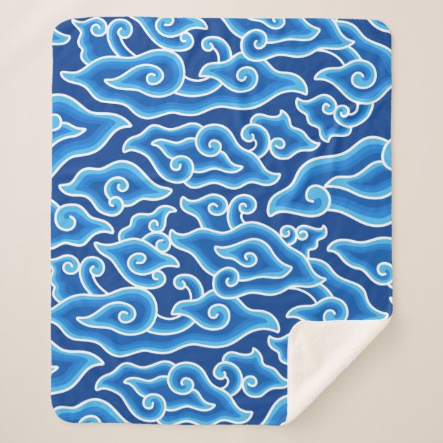 Megamendung batik pattern megamendung sherpa blanket (Front)