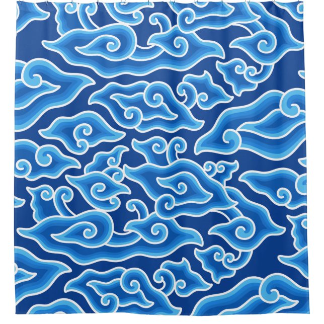 Megamendung batik pattern megamendung shower curtain (Front)