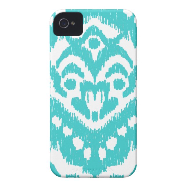 Megan Adams Zig Zag Ikat- turquoise Case-Mate iPhone Case (Back)