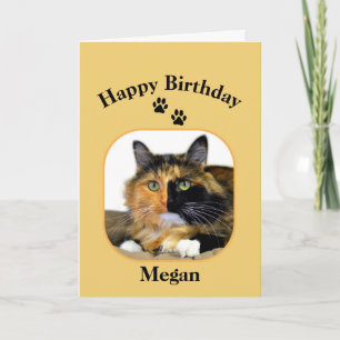 Megan Calico Cat Happy Birthday Card