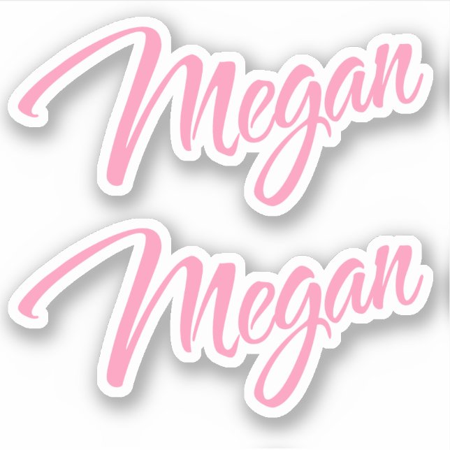 Megan Decorative Name in Pink x2 Sticker (Front)