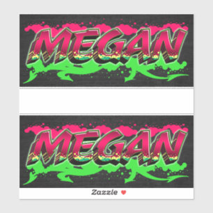 Megan First Name Graffiti Sticker