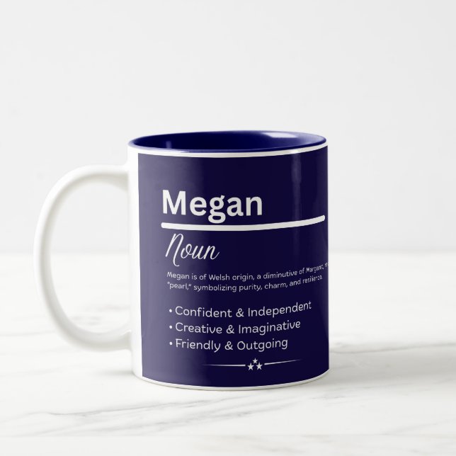 Megan, Girl Personalized Name Definition Mug (Left)