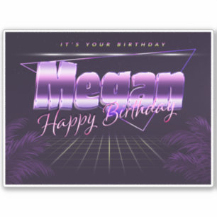 Megan Name First name lila retro Sticker Birthday