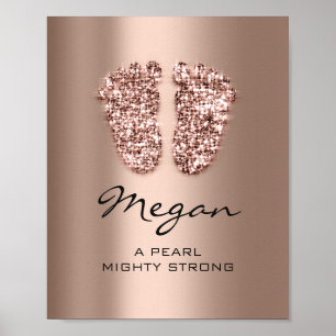Megan Name Meaning New Baby Feet Rose Chocolate Poster
