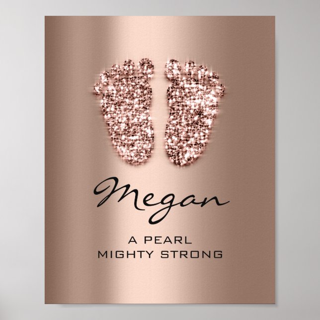 Megan Name Meaning New Baby Feet Rose Chocolate Poster (Front)