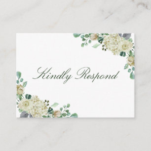 Megan Simple Floral Greenery Wedding Website RSVP Enclosure Card