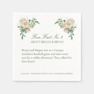 Megan Wedding Reception Fun Facts No. 3 Cocktail Napkin