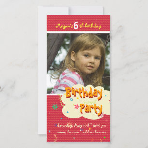 Megan's Birthday Party Photo Invitation