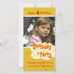Megan's Super Birthday Party Photo Invitation