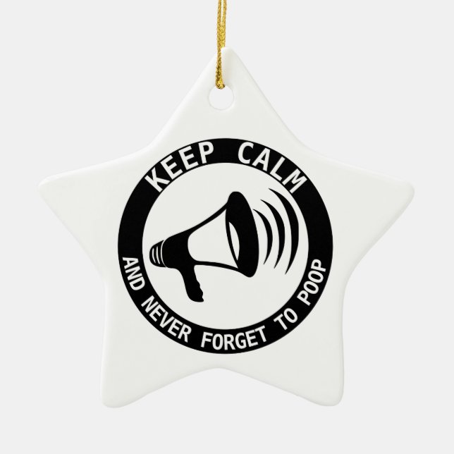 Megaphone: Keep Calm And Never Forget Ceramic Tree Decoration (Front)