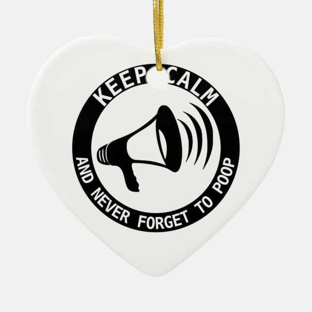 Megaphone: Keep Calm And Never Forget Ceramic Tree Decoration (Front)