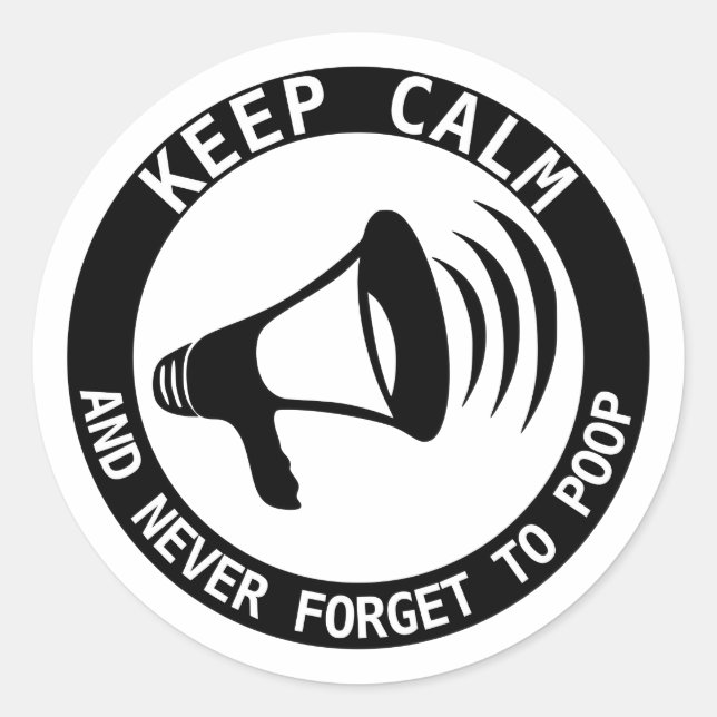 Megaphone: Keep Calm And Never Forget Classic Round Sticker (Front)