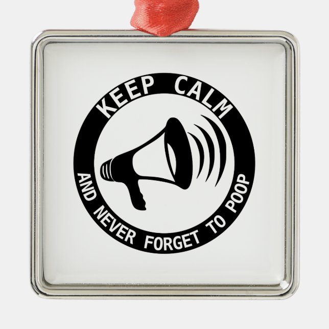 Megaphone: Keep Calm And Never Forget Metal Tree Decoration (Front)