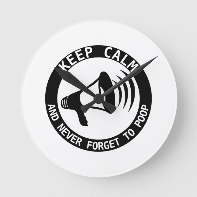 Megaphone: Keep Calm And Never Forget Round Clock (Front)