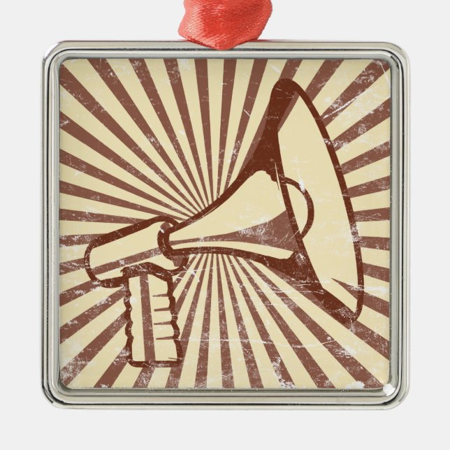 Megaphone Metal Tree Decoration (Front)