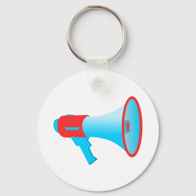 Megaphone Red and Blue Key Ring (Front)