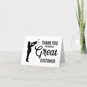 Megaphone Silhouette, Customer Thank You Card