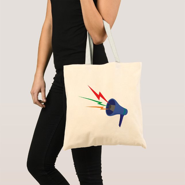 Megaphone Sound Waves Tote Bag (Creator Uploaded)