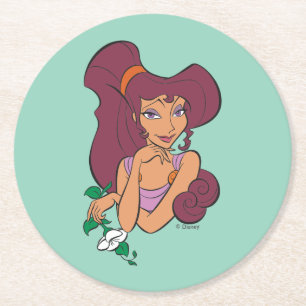 Megara Goddess at Heart Round Paper Coaster