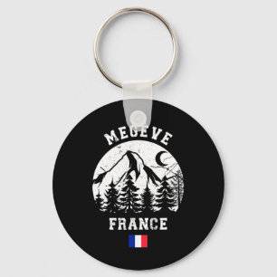 Megève France Alps Ski Resort Alpine Skiing French Key Ring