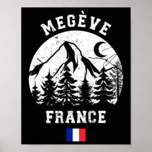 Megève France Alps Ski Resort Alpine Skiing French Poster